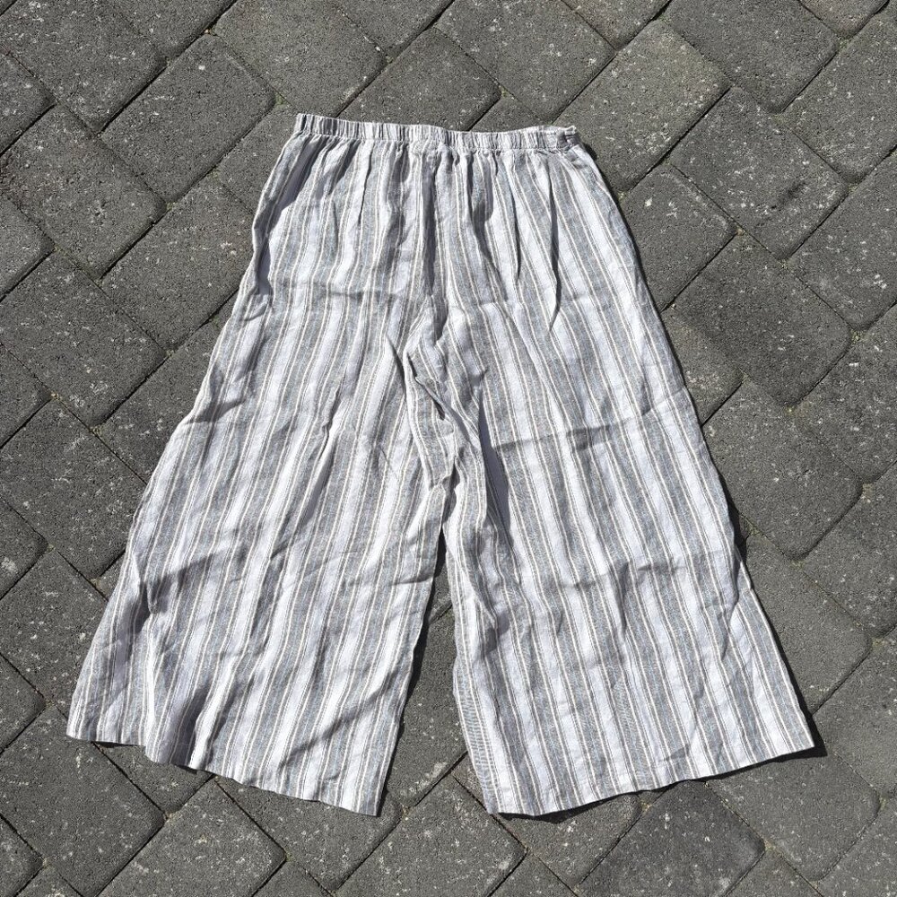 Bryn Walker Linen Wide Leg Ella Pants Women's Small Striped Cropped Summer USA - Picture 6 of 10